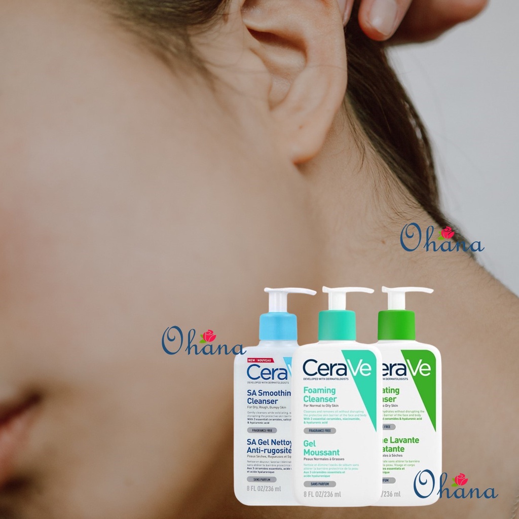 Ảnh Sữa Rửa Mặt CeraVe Cleanser cho Da Dầu Mụn, Khô, Nhạy Cảm (20ml/88ml/236ml/473ml) 1