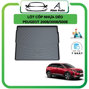 Lót cốp nhựa dẻo Peugeot, Chất liệu nhựa dẻo không mùi, vệ sinh dễ dàng, Chống thấm nước