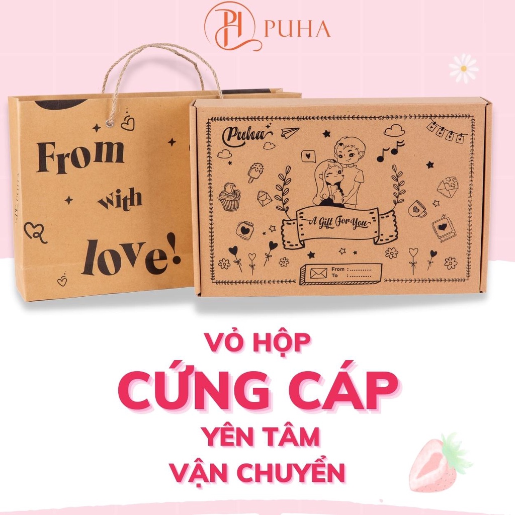 Ảnh Combo túi chườm bụng kinh PUHA 1000ml sưởi ấm giữ nhiệt, trườm nóng hỗ trợ giảm đau cho bạn nữ, món quà tặng người yêu 3