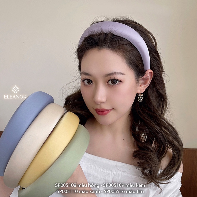 Băng đô cài tóc nữ Eleanor Accessories thiết kế trơn màu sắc đơn giản phụ kiện tóc bờm tóc 5108