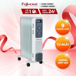 Máy sưởi ấm nhập khẩu FUJIHOME OH849 Tự ngắt khi quá nhiệt -9 Thanh sưởi -Bảo hành điện tử toàn quốc
