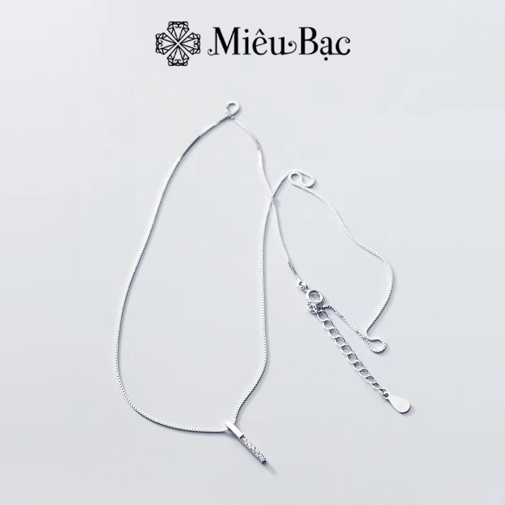 Ảnh Dây chuyền bạc nữ Miêu Bạc Classic đính đá trắng chất liệu bạc 925 thời trang phụ kiện trang sức D400374x 3
