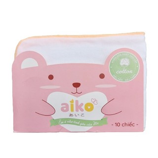 Combo 10 khăn sữa Nhật  Aiko 3 lớp, 4 lớp 100% sợi Cotton cao cấp