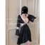 HT246 Áo choàng ngủ lụa sexy tay loe cổ xẻ, áo choàng phối ren quyến rũ HT246