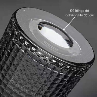 Set 6 ly thủy tinh đế lồi xoay cao cấp - cốc thủy tinh đẹp nhiều họa tiết sang trọng