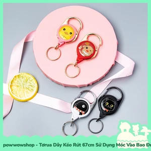Tơrua Dây Kéo Rút 67cm Sử Dụng Móc Bao Đựng Thẻ Nhân Viên Phong Cách Hình Thú Animal Cute Đáng Yêu