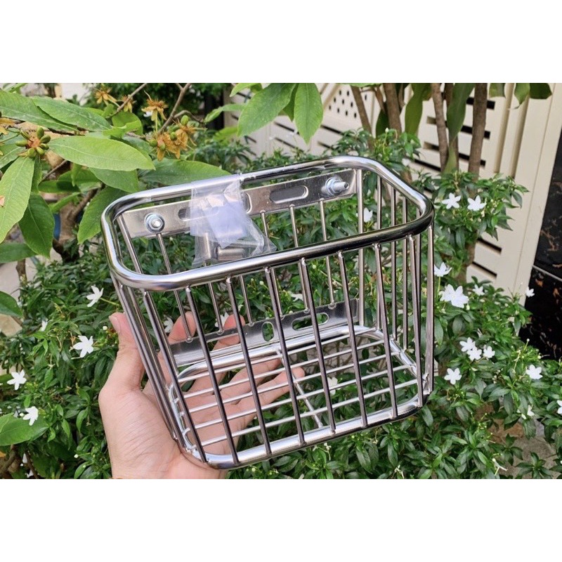 Rổ xe inox 10ly, rổ mini gắn xe Wave nhỏ, wave zx, wave thái 110, RS ...