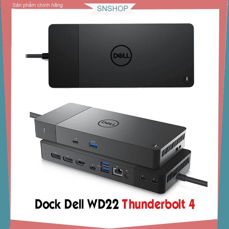 Dock Dell WD22TB4 Thunderbolt 4 Bộ chuyển đổi cổng kết nối, xuất 4 màn ...