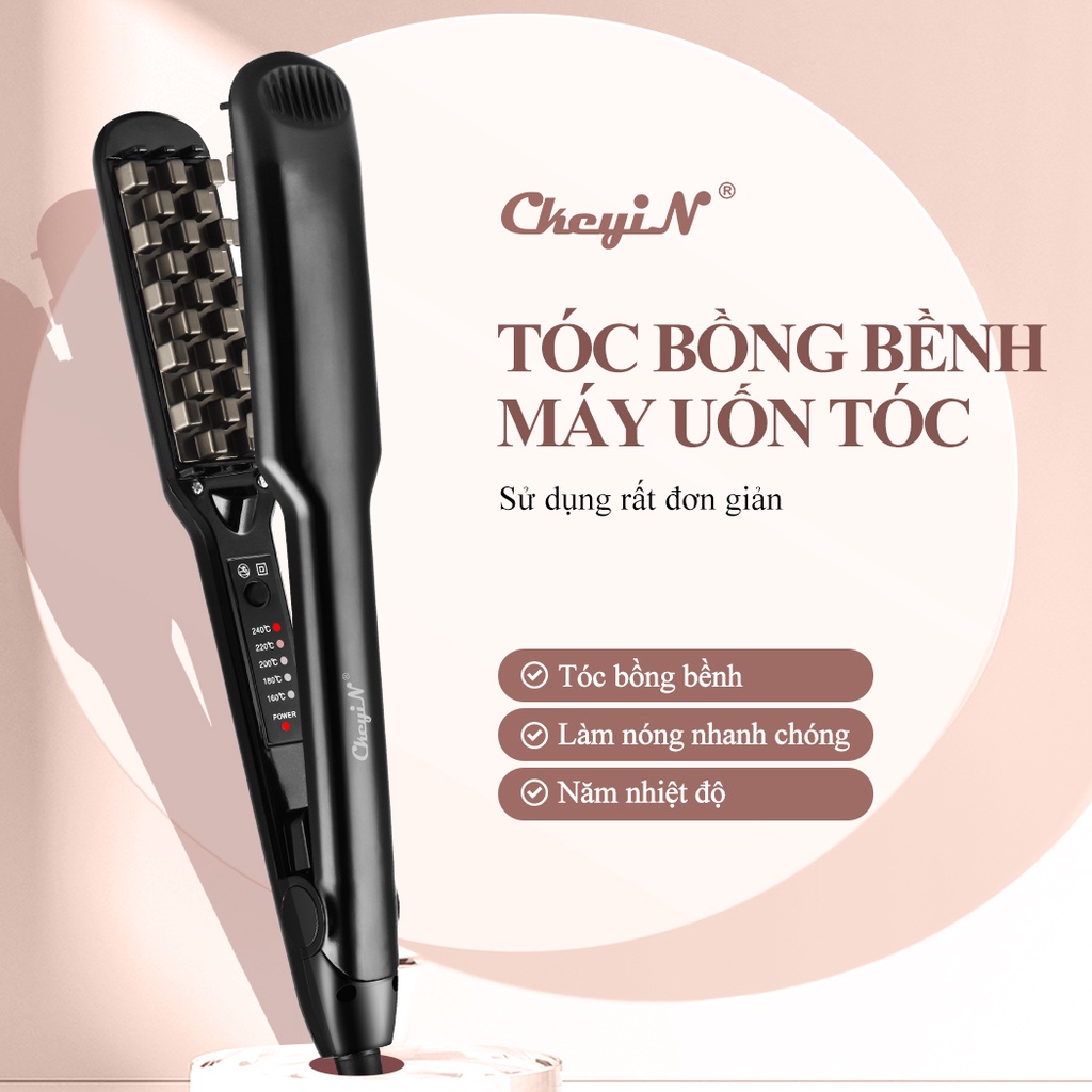 Ảnh CkeyiN Máy dập bấm phồng chân tóc 5 mức điều chỉnh hỗ trợ tạo kiểu sử dụng cho cả tóc khô và ướt tiện lợi HS456 2