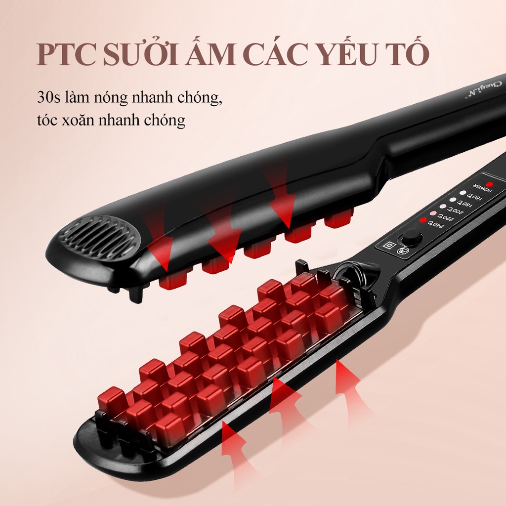 Ảnh CkeyiN Máy dập bấm phồng chân tóc 5 mức điều chỉnh hỗ trợ tạo kiểu sử dụng cho cả tóc khô và ướt tiện lợi HS456 3