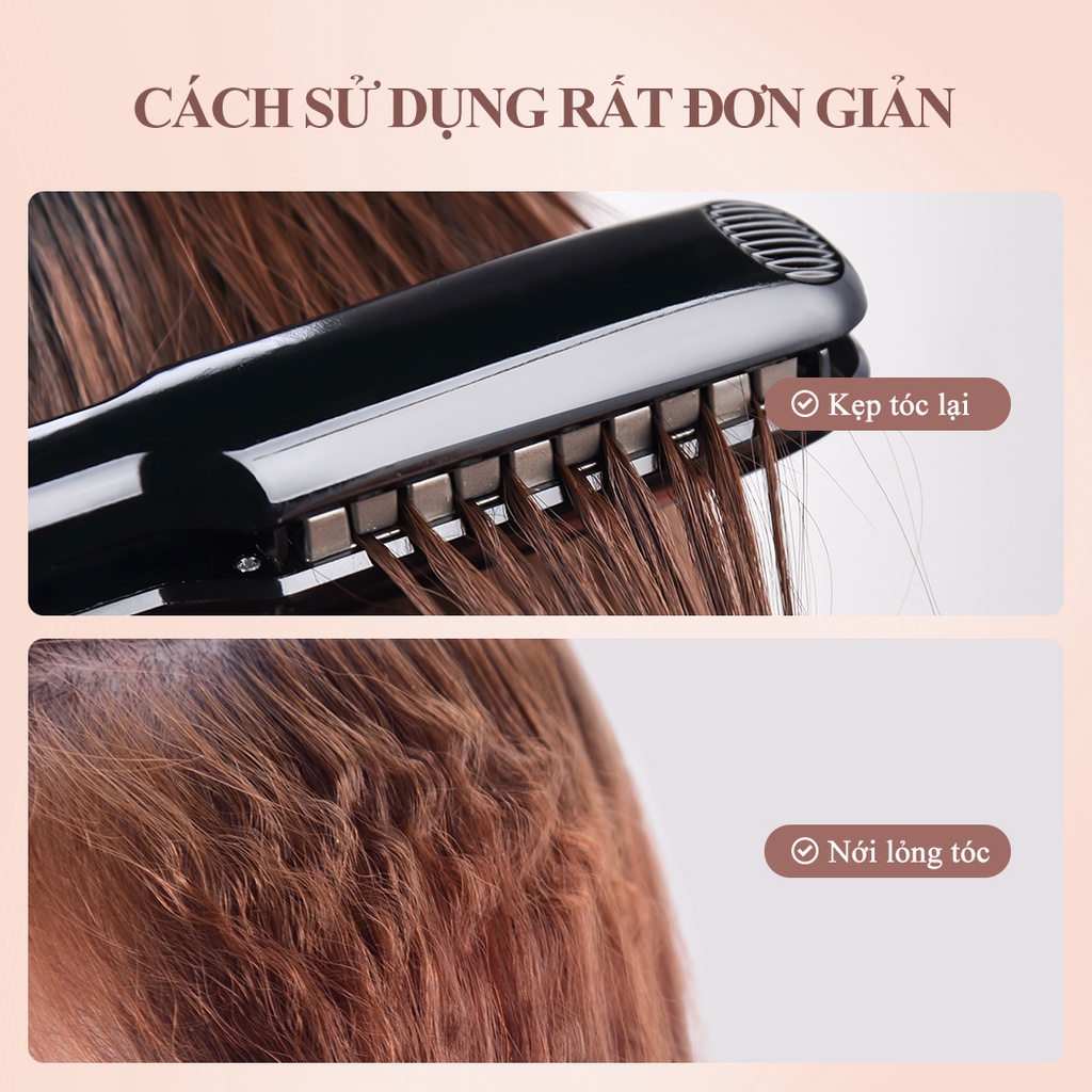 Ảnh CkeyiN Máy dập bấm phồng chân tóc 5 mức điều chỉnh hỗ trợ tạo kiểu sử dụng cho cả tóc khô và ướt tiện lợi HS456 4