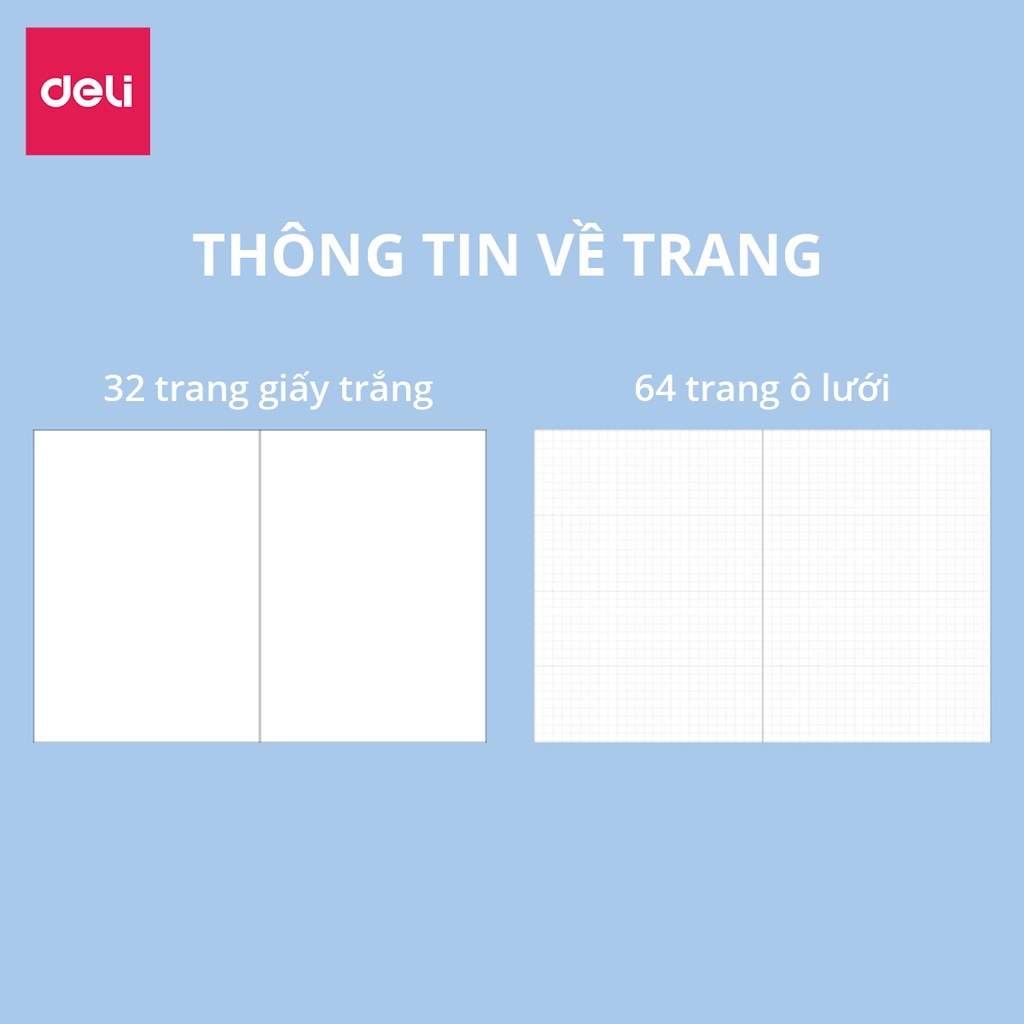 Sổ tay ghi chép Bìa Da Cao Cấp Deli 192/224 trang 96/112 tờ 80gsm, Chống Nước, Làm Quà Tặng Sang Trọng