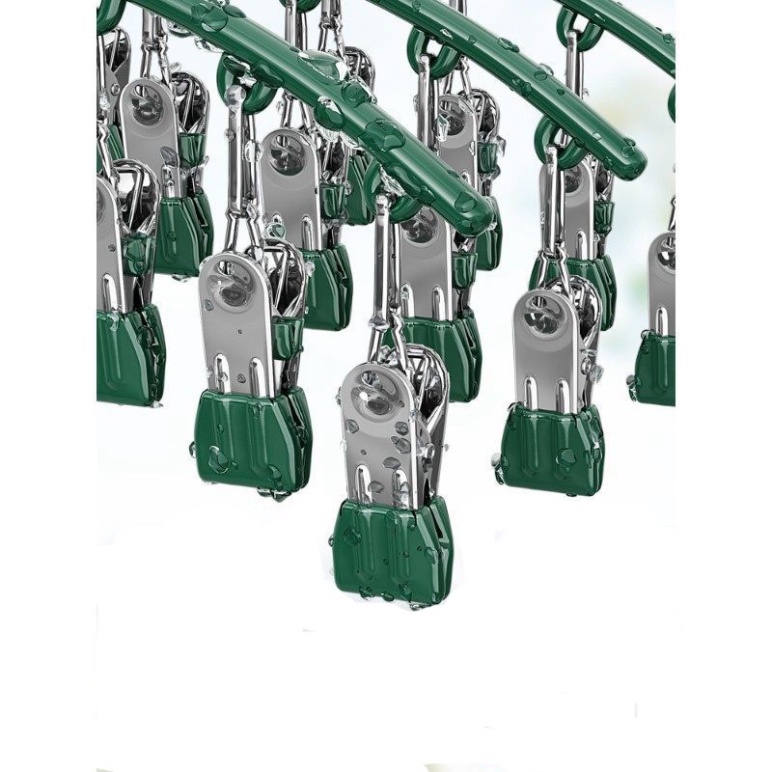 Móc phơi đồ lót, tất vớ 10 kẹp chống rơi, Móc kẹp quần áo có khóa chống rơi, chống gió trượt đồ phơi