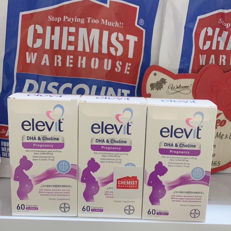 [Tem chemist + Date 11/2025] Elevit DHA + Choline Pregnancy 60 Capsules