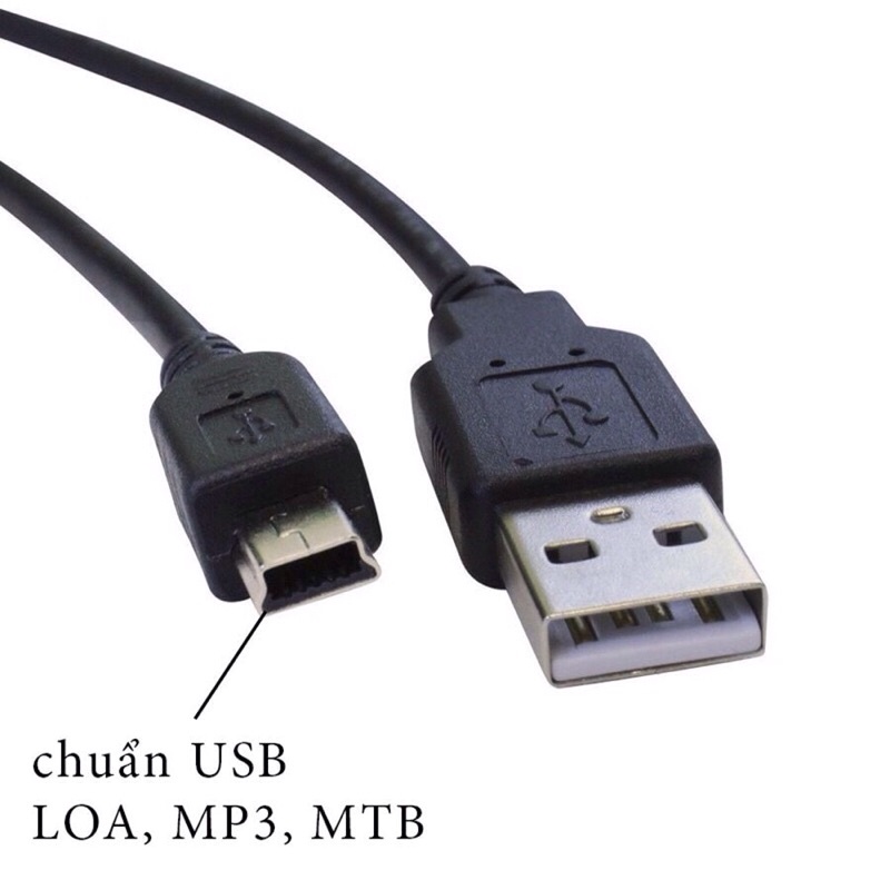 Dây cáp sạc đầu USB mini type A dài 0.8 m chuyên cho đài mini, máy nghe ...