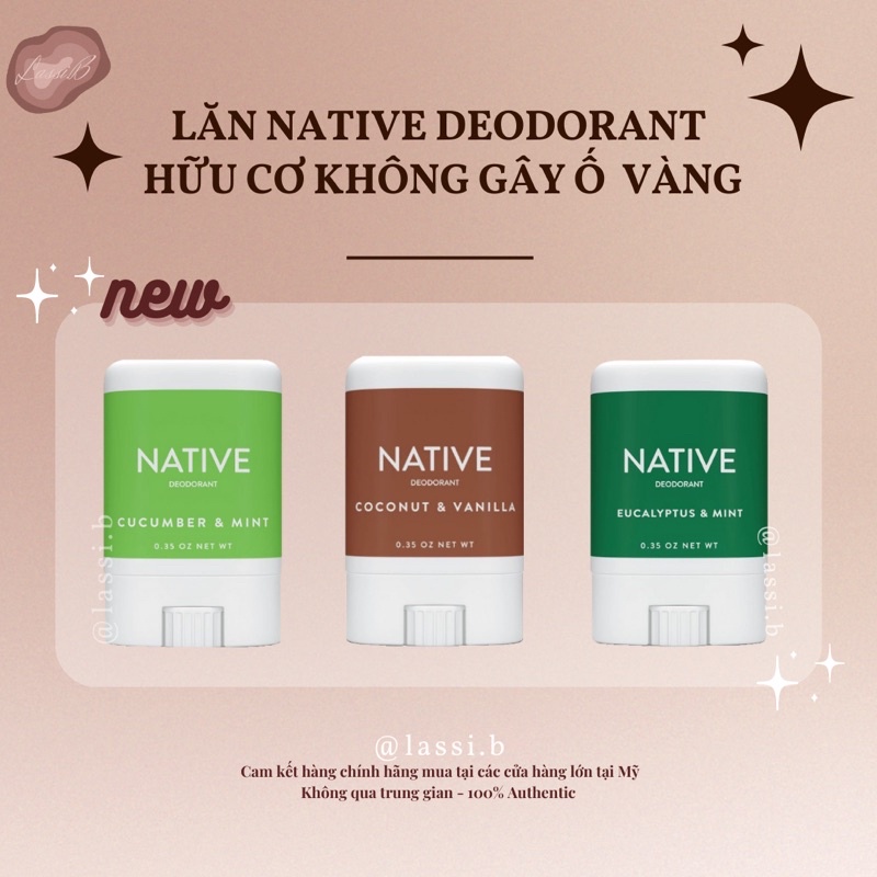 [HÀNG MỸ] LĂN HỮU CƠ NATIVE DEODORANT TRIAL SIZE | Shopee Việt Nam