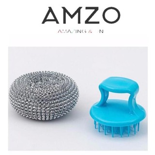 AMZO_ DỤNG CỤ CHÀ RỬA XOONG NỒI/ BÙI NHÙI CHÀ NỒI CÓ TAY CẦM KHÔNG GỈ THÁO RỜI/ CỌ XOONG NỒI BÚI SẮT SIÊU SẠCH, TIỆN