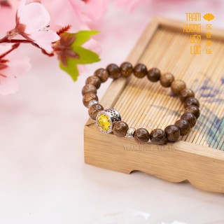 Vòng tay trầm hương đơn mix Minh Nguyệt Trầm Hương Yên Lộc Đủ Kích Thước Nam Nữ THYL105