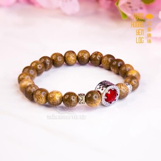 Vòng tay trầm hương đơn mix Minh Nguyệt Trầm Hương Yên Lộc Đủ Kích Thước Nam Nữ THYL105