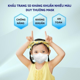 Khẩu Trang 5D Trẻ Em 3-8 tuổi Thùng 200 chiếc, Chống Nắng chống Bụi Mịn Họa Tiết Dễ Thương Nhiều Màu, - Duy Thường