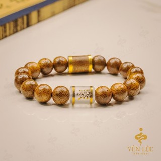 Vòng Trầm Hương Đốt Trúc Vàng 10K Khắc Theo Mệnh Mẫu Mới - Trầm Hương Yên Lộc