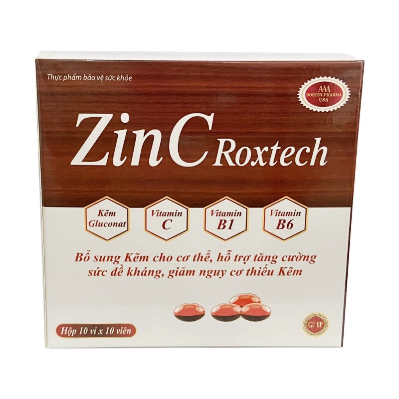 ZinC Roxtech Bổ Sung Kẽm, Tăng Cường Đề Kháng (Đỏ) – Hộp 100 Viên ...