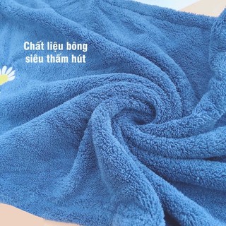 Khăn cuốn tóc gội đầu chùm khô đầu sau tắm siêu thấm nước hoa cúc