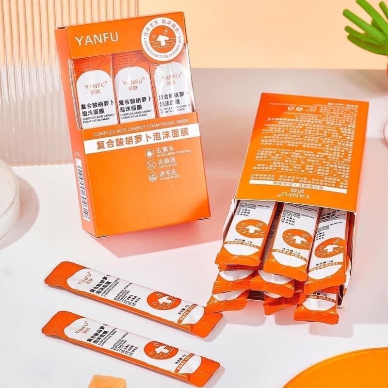 ĐỔ SỈ NGUYÊN HỘP 12 GÓI) Mặt nạ sủi bọt Cà Rốt thải độc | Shopee Việt Nam