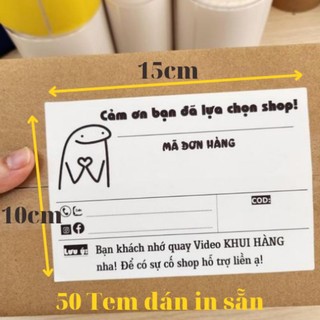 Set 50 Nhãn dán đơn hàng in sẵn kích thước 10x15cm