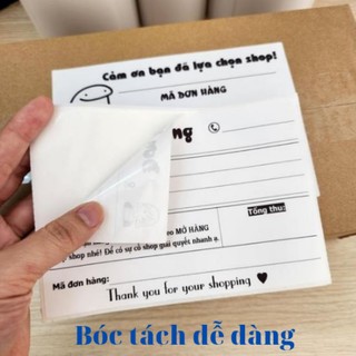 Set 50 Nhãn dán đơn hàng in sẵn kích thước 10x15cm