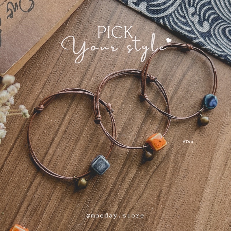 Vòng tay Ten - vòng hạt sứ mix chuông tuỳ chỉnh kích thước