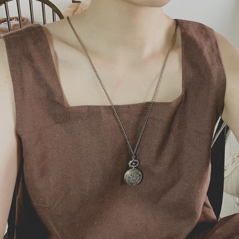 Vòng cổ Tokei - dây chuyền mặt kiểu đồng hồ cổ điển