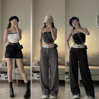 LT - Áo quây ống cúp ngực kèm đai da có đệm mút tà ngang, tà nhọn 218 219