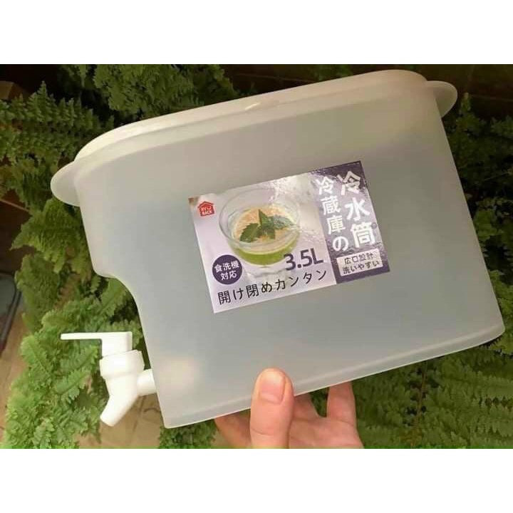 Bình Nước Có Vòi Để Tủ Lạnh, Nhựa Dẻo PP Cao Cấp, Công Nghệ Nhật Giữ Nhiệt, Dung Tích 3.5L