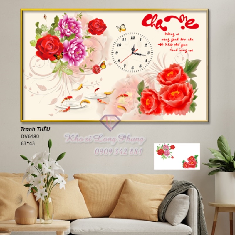 Tranh theu Ch th p ng h ch Cha m Dv6480 63x43 cm ch a theu Shopee Vi t Nam