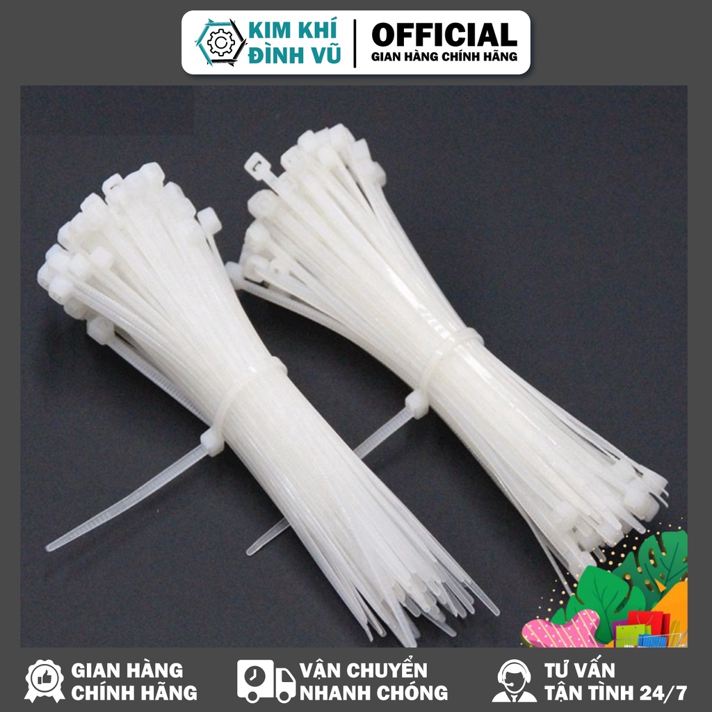 bộ 50 dây thít , dây rút màu trắng | Shopee Việt Nam