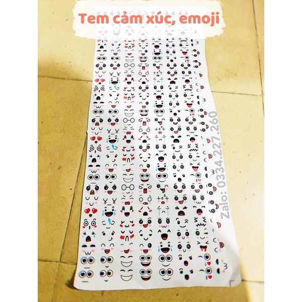 [TỜ] 500 tem cảm xúc 4cm, tem emoji, nhãn dán mặt vui dùng dán chai ...