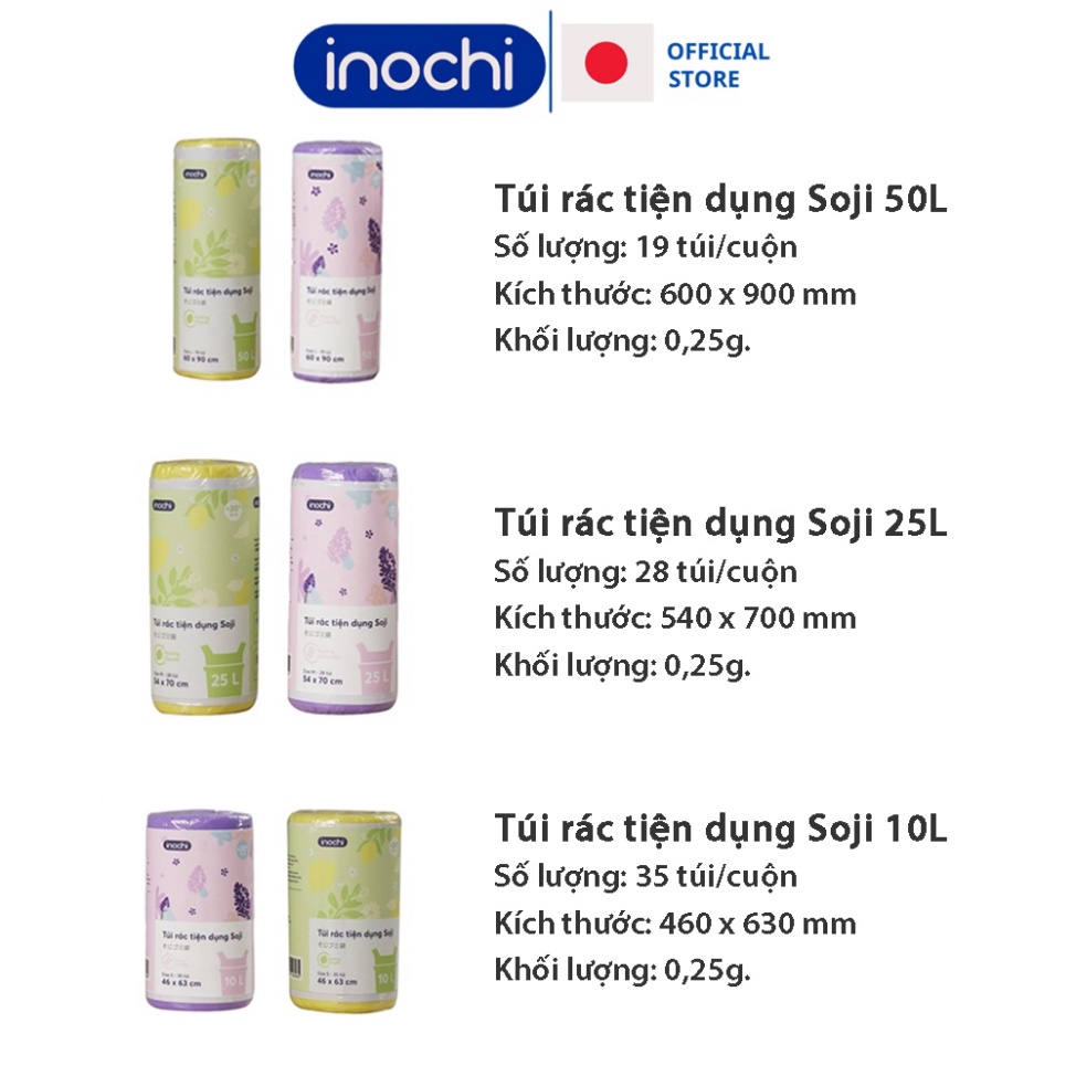 Túi đựng rác tự phân hủy 4 cuộn sinh học Inochi Có Quai Đen Dài Hơn 20% ...