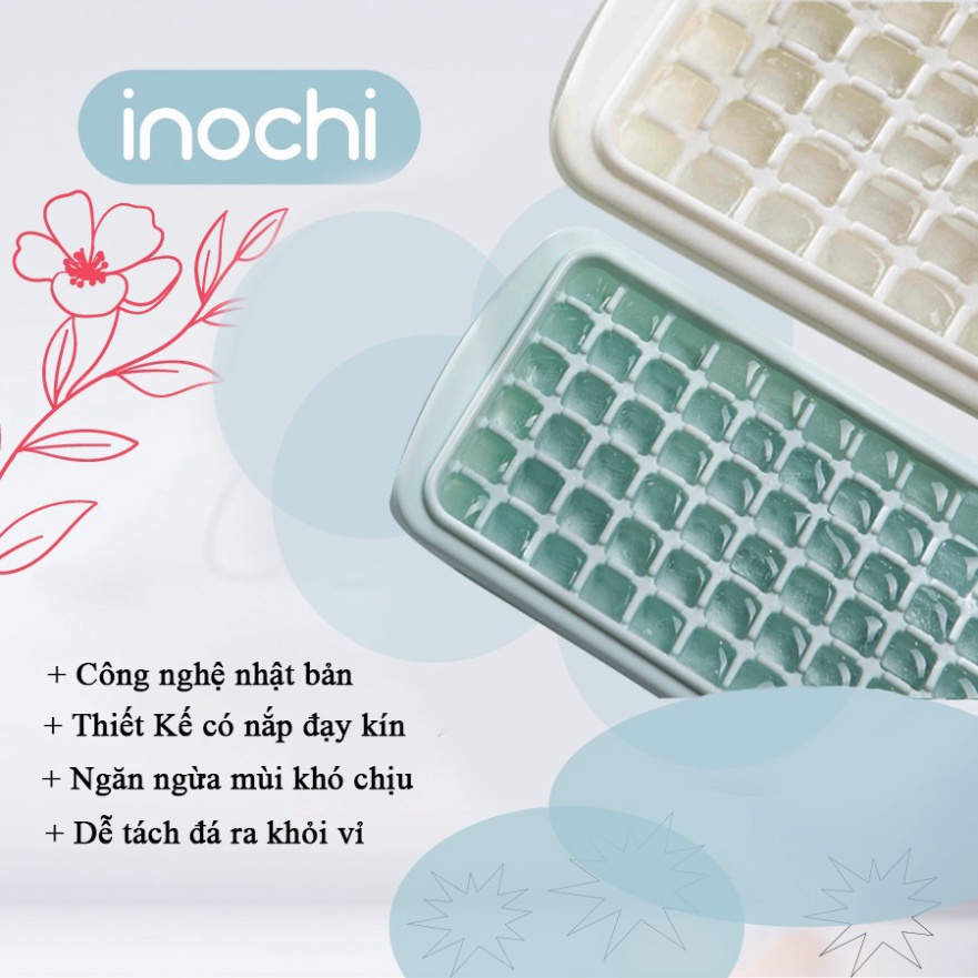 Khay làm đá Kari Inochi nhiều loại, có nắp kèm hộp đựng/ko hộp đựng, chất liệu an toàn, kháng khuẩn