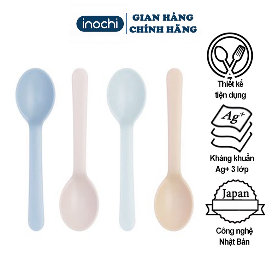 Thìa ăn dặm cho bé Amori inochi cho trẻ nhỏ tự ăn thông minh, nhựa cao cấp, an toàn