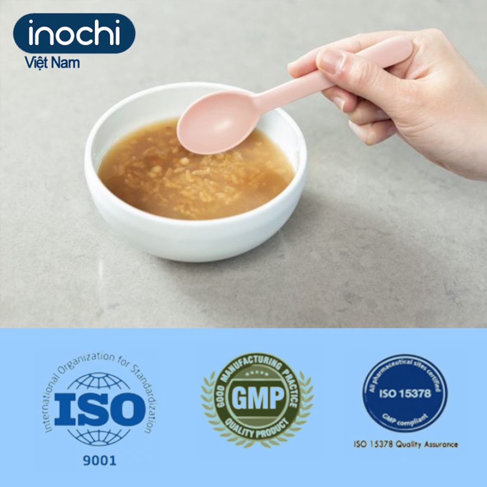 Thìa ăn dặm cho bé Amori inochi cho trẻ nhỏ tự ăn thông minh, nhựa cao cấp, an toàn