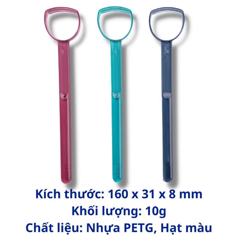 Combo 3c Cạo lưỡi Dụng cụ vệ sinh lưỡi Okina Inochi - vuông/tròn/tam giác cao cấp loại bỏ hôi miệng
