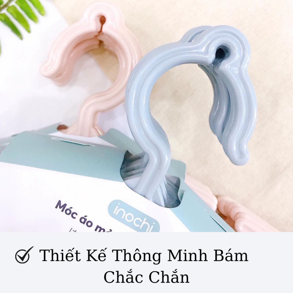 Móc Treo quần áo trẻ em / Hara 185 INOCHI set 10c - giúp quần áo gọn gàng ngăn nắp, an toàn cho bé