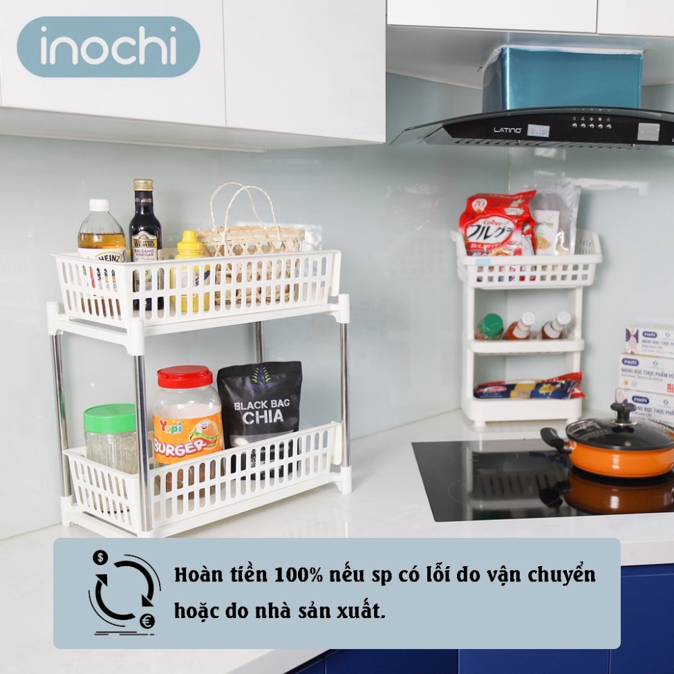 Kệ TRƯỢT kệ đựng gia vị nhà bếp Tokyo Inochi đa năng thông minh 2 tầng chính hãng, tiện lợi