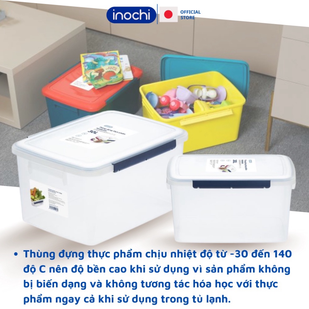 Thùng nhựa trong suốt có nắp Hokkaido Inochi đựng đồ, thực phẩm các loại đồ khô để tủ lạnh