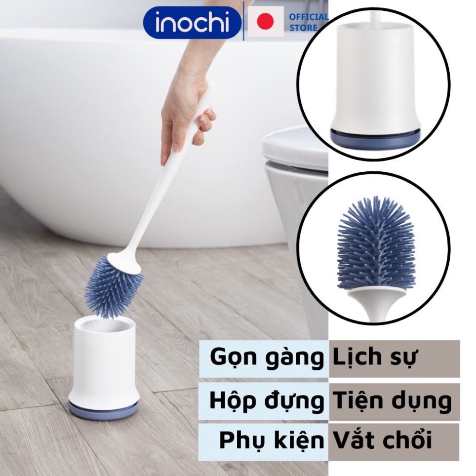 Chổi cọ nhà vệ sinh bồn cầu toilet SILICONE Inochi Kirei thông minh chà nhà tắm tiện dụng