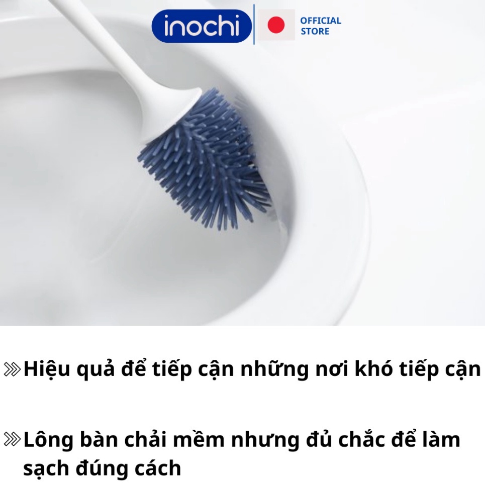 Chổi cọ nhà vệ sinh bồn cầu toilet SILICONE Inochi Kirei thông minh chà nhà tắm tiện dụng