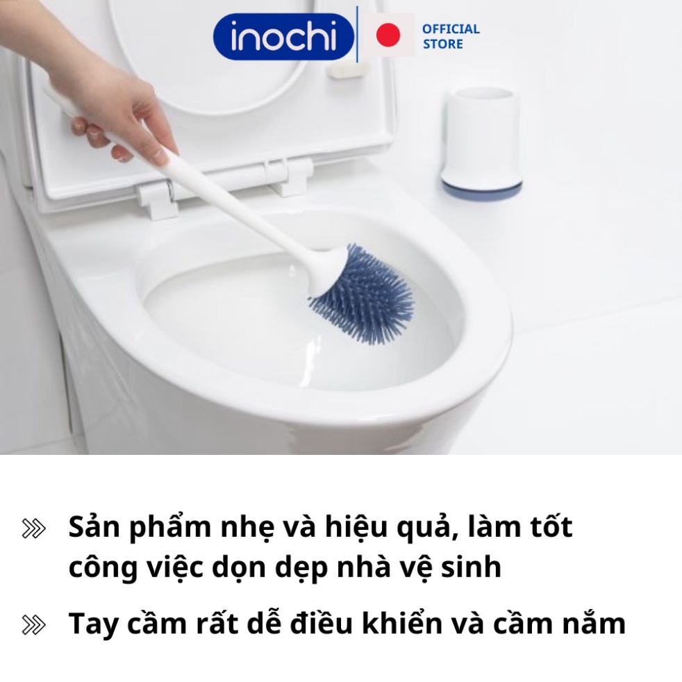 Chổi cọ nhà vệ sinh bồn cầu toilet SILICONE Inochi Kirei thông minh chà nhà tắm tiện dụng