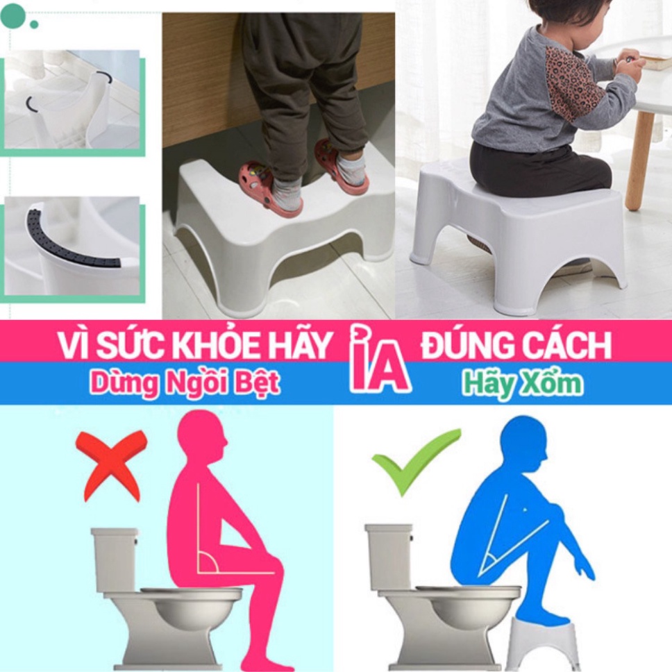 Ghế kê chân toilet bồn cầu Notoro inochi chống táo bón, đi vệ sinh đúng cách, thoải mái