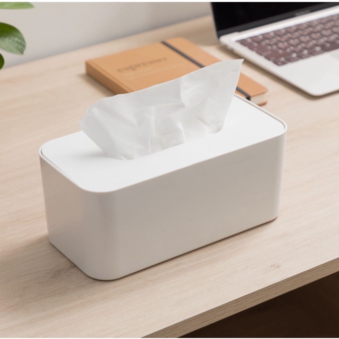 Hộp khăn giấy nhựa cao cấp Inochi Sano CHỮ NHẬT/TRÒN/VUÔNG, có nắp chắc chắn phù hợp cho gia đình, để ô tô, bàn làm việc